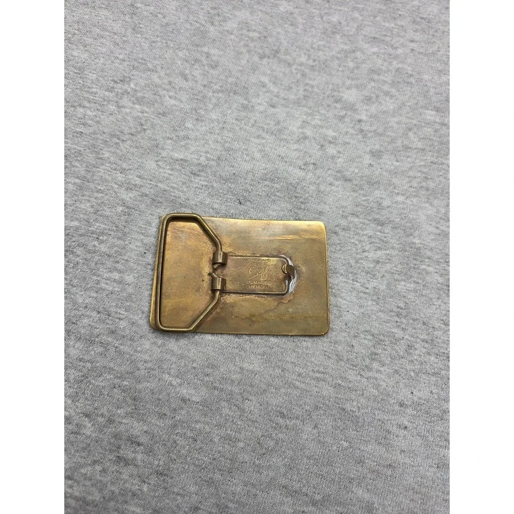Vintage Solid Brass Hunting Retriever Dog Belt Buckle Bross Co Sportsman